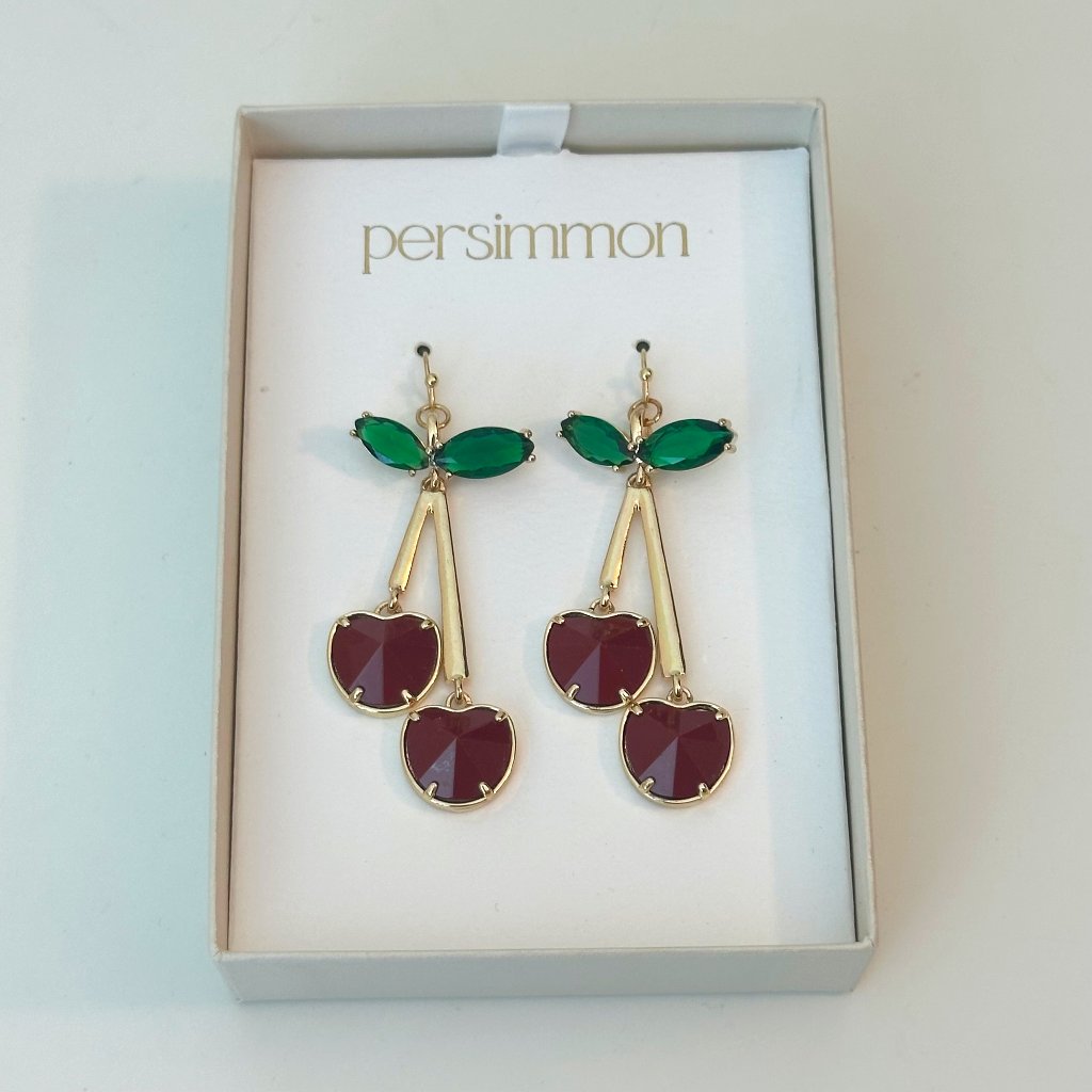 Persimmon Cherry Drop Earrings